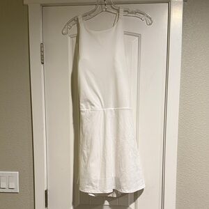 White Sleeveless Active Dress with built in shorts